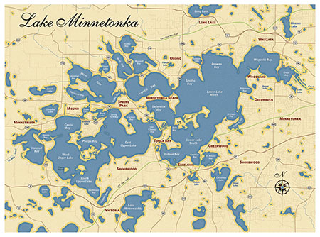 Lake Minnetonka Map by Map Hero, Inc.