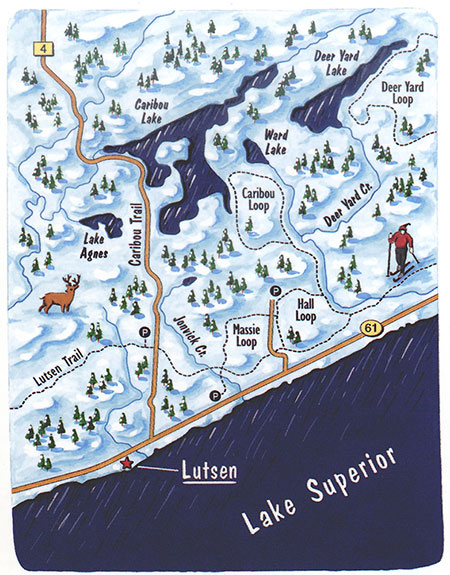 Bird's Eye View of Lutsen, MN by Map Hero, Inc.